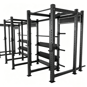 Rack de Potencia Comercial de Acero Inoxidable con Triple Estación, Diseño Modular para Almacenamiento, Ejercicio de Cuerpo Completo, Desarrollo Muscular y Crossfit al Aire Libre - Product Image 6