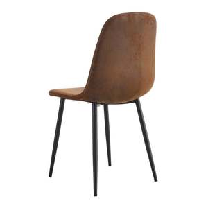 Modern <b>Brown</b> Faux Leather Upholstered <b>Dining</b> <b>Chair</b> with Metal Legs for Restaurant Coffee Shop Home <b>Dining</b> Rooms - Product Image 3