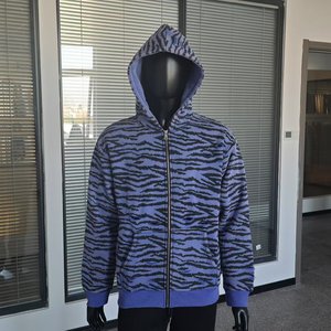 Sudaderas con capucha y cremallera de alta calidad con diseño de impresión completa personalizado de fabricante OEM, suéter informal con hombros caídos, sudaderas con capucha de Hip <span class=keywords><strong>Hop</strong></span> para hombre - Product Image 3