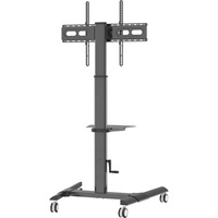 Soporte de suelo de TV ajustable en altura de alta calidad 600x400mm VESA Mobile TV Cart Heavy Duty Lockable Wheels para 32-70 "LCD/LED
