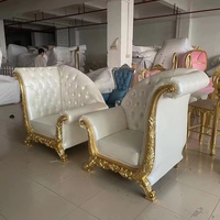 Chaise de trône de mariage en cuir blanc de luxe moderne meubles d'hôtel en gros pour les loisirs à domicile