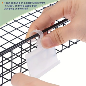 Clips de PVC con Cierre <span class=keywords><strong>a</strong></span> Presión para Etiquetas de Precio - Etiquetas Duraderas y Estables para Estantes de Tiendas, Supermercados, Hogares y Organización de Oficinas - Product Image 2