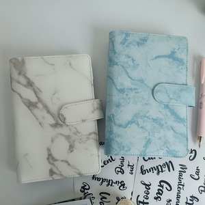 New Style Marble Texture Quality Leather PU Planner Diary Ring Binder Cover Cash Stuffings Budget Planner Binder
