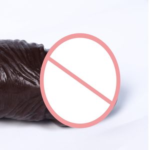 Juguete Sexual Insertable <span class=keywords><strong>de</strong></span> 7.87 Pulgadas, Dildo Grande y Realista <span class=keywords><strong>de</strong></span> Silicona Negra para Mujer, Pene Artificial Africano XXL - Product Image 4
