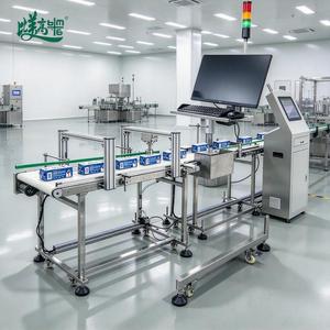 Machine de test automobile fiable avec détection de codes-barres et QR, tri par poussoir pneumatique et convoyeur de rejet pour produits chimiques quotidiens - Product Image 1