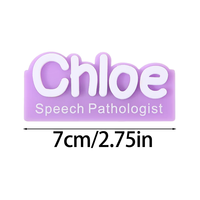 Plaque de badge nominative personnalisée en acrylique, découpée au laser multicolore, avec nom écrit sur mesure pour médecins, infirmières et personnel de bureau