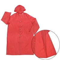 מותאם אישית לוגו חתיכה אחת זול אדום עמיד למים גברים של ארוך שמלת PVC מעיל גשם