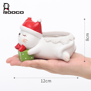 रूगो प्यारा जानवर क्रिसमस राल सजावटी घर सजावट रसीला प्लांटर और पेंसिल धारक फूल के बर्तन और प्लांटर्स - Product Image 2