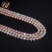 Venta al por mayor de fábrica: Cadena de tenis de moissanita VVS de plata S925 de 6.5mm, collar de diamantes chapado en oro rosa, joyería unisex de hip hop.