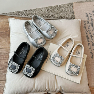 Meisjes Prinsessen Schoenen 2026 Lente Herfst Koreaanse Stijl Kinderen PU Bovenwerk Anti-Slip Elastische Band Zachte Zool Mode Flats - Product Image 2