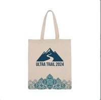 Sac fourre-tout en toile avec logo personnalisé, style ethnique, sac de courses réutilisable pour événement de marathon ultra-terrain, souvenir