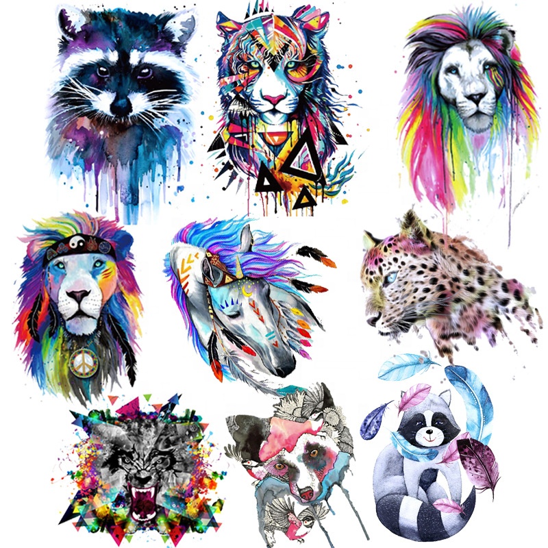 Термонаклейки на одежду, цветные виниловые термонаклейки с изображением тигра, собаки, совы, для футболок, платьев, «сделай сам»