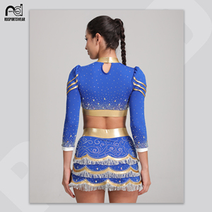 ชุดเชียร์ลีดเดอร์เด็กแบบสั่งทำขายส่ง ชุดยูนิฟอร์มเชียร์ลีดเดอร์ผ้าสแปนเด็กซ์ - Product Image 3