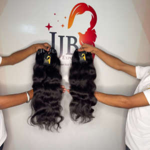 Paquete de cabello humano virgen natural sin procesar de templo indio, paquete ondulado con cierre y frontal para mujeres - Product Image 1