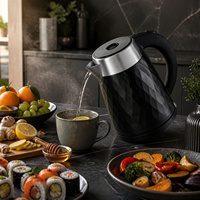 Bouilloire électrique en plastique de 1,8 L 1500 W avec arrêt automatique en cas de surchauffe et chauffage rapide pour une utilisation en extérieur et en hôtel