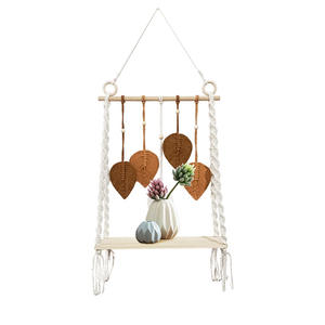 Estante de <span class=keywords><strong>tapiz</strong></span> de algodón con estampado bohemio tejido a mano, colgante de <span class=keywords><strong>pared</strong></span> con borlas de hojas ecológicas <span class=keywords><strong>para</strong></span> habitación de niños, <span class=keywords><strong>pared</strong></span> de salón - Product Image 5