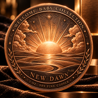 Pièces de monnaie en cuivre fin 999 de 5 oz, cadeau de bienvenue pour bébé nouveau-né, pièce commémorative de collection en relief 3D, artisanat métallique