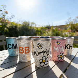 Gobelet à bière moderne pour l'extérieur, sensible au froid, en acier inoxydable 304, empilable, finition mate, logo personnalisé OEM, couleur activée, strass - Product Image 1