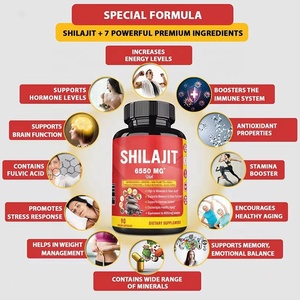OEM 6550MGシラジットカプセルashwagandhaブースター免疫系抗酸化特性スタミナブースターshilajitカプセル - Product Image 3