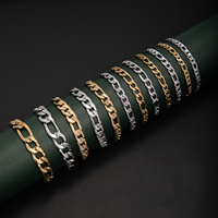 Bracelets chaîne tendance minimalistes géométriques en acier inoxydable plaqué or PVD 18 carats, étanches, personnalisables en gros pour femmes