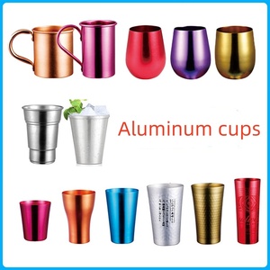 Vaso de aluminio rojo de 400ml, 10 y 20 Oz, personalizado, de acero inoxidable, para acampar, <span class=keywords><strong>500ml</strong></span>, reutilizable, taza de cerveza, vaso de pinta de 16oz, taza de 17oz - Product Image 2