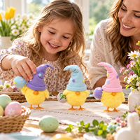 Décorations de Pâques : Figurine de poussin gnome en feutre de laine, Ornement de table de printemps, Poussin jaune pour la décoration intérieure