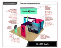 Stand de Exhibición Portátil para Ferias Comerciales, Fácil de Instalar, Modular, con Fondo de Tela Impreso Personalizado