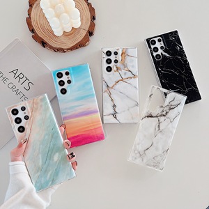 Custodie per telefoni in marmo con Cover posteriore in TPU morbido lucido sottile di lusso per Samsung <span class=keywords><strong>Galaxy</strong></span> <span class=keywords><strong>S22</strong></span> Ultra S21 FE Note 20 - Product Image 2