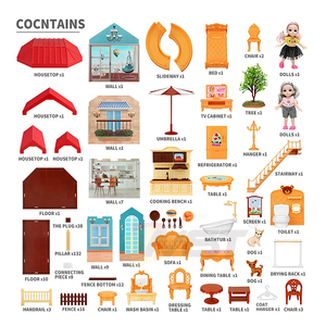 Casa de Muñecas Grande de 2 a 4 Pisos, Juguete de Princesa, Casa de Muñecas 3D DIY con Luces y Muebles, Juguete con Buenos Muebles - Product Image 6