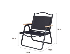 Chaise de camping pliable légère et portable, accoudoirs en bois de hêtre, tissu Oxford 600D, imperméable, robuste, mobilier d'extérieur, pique-nique - Product Image 2