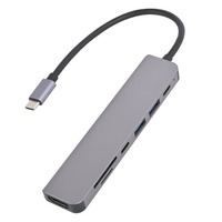 7 in 1 Usb Hub Concentrator 4k 30hz Type C Adapter Splitter Dock Extension untuk Laptop PC