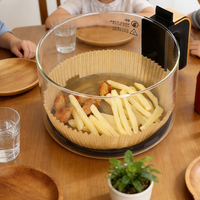 100 feuilles de papier sulfurisé jetable de 8 pouces pour friteuse à air, idéal pour la cuisson du poisson et des biscuits, qualité alimentaire, pour four