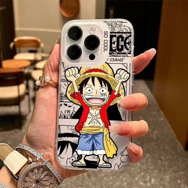 Anime monkey D luffy cartoon transparent mobile phone case clear print soft TPU back cover for iPhone 11 12 13 15 16 17Air