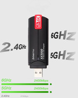 Adaptador WiFi USB Tri-Banda AX3000 Wifi 6e RTL8832CU para Receptor Satelital, Envío Directo
