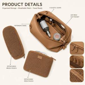 Sac de maquillage extensible imperméable à fermeture éclair pour femmes, nouvelle arrivée 2026, pochette portable grande capacité pour ranger les pinceaux de maquillage - Product Image 2