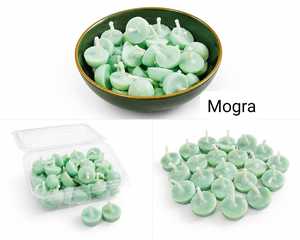 Round Pure cow ghee Candles Green Scented Floral Aromatherapy Minimalist Style HandMade wicks battis for Home Decor - Product Image 4