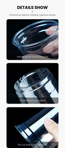 أكواب بلاستيكية شفافة عالية الجودة مع أغطية، مطبوعة بشعار، 98 مم (1000 قطعة/كرتون)، متوفرة بأحجام 12/14/16/18/20/24 أونصة - Product Image 5