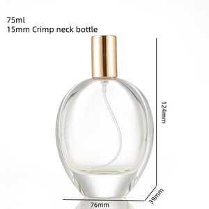 Bouteilles de parfum rondes plates de 30ml 50ml 75ml avec couvercle noir et pulvérisateur à pompe Bouteilles de parfum rondes Vente en gros <span class=keywords><strong>pas</strong></span> <span class=keywords><strong>cher</strong></span> - Product Image 4