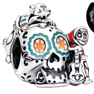 Colgante de Joyería para Pulsera DIY, Clásico, con Cuentas, de Zirconia, Bañado en Plata, con Diseños de Ardilla, Bruja, Villana, Princesa y Calavera, para Niños - Product Image 5