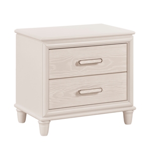 Modern Glam Two <b>Drawer</b> Nightstand Wooden Bedside Cabinet <b>Storage</b> Furniture - Product Image 1