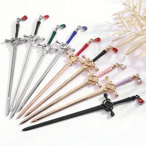 กิ๊บติดผมรูปดาบ DIY สไตล์จีน กิ๊บเสียบผมทรงดาบ สำหรับทำ<span class=keywords><strong>ผม</strong></span><span class=keywords><strong>ทรง</strong></span>บัน สไตล์พังก์ เครื่องประดับผมแฟชั่นสำหรับผู้หญิง - Product Image 1