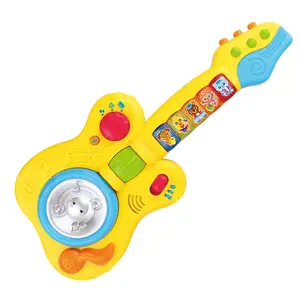 Giocattolo dinamico della chitarra di induzione di progettazione di modo differente dei bambini di plastica divertenti con illuminazione
