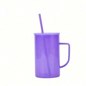 AGH 17oz <b>Glass</b> <b>Coffee</b> Mug Sublimation Blanks Shimmer <b>Glass</b> <b>Cup</b> With Handle and Bamboo Lid - Product Image 5