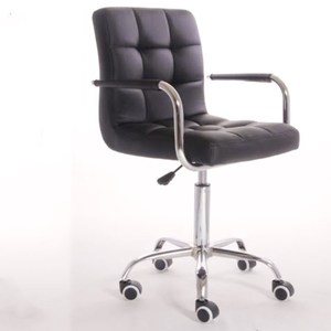 Chaise de bureau pivotante ergonomique de haute qualité en cuir PU rose, réglable avec vérin à gaz, pour bureau à domicile, design moderne - Product Image 3