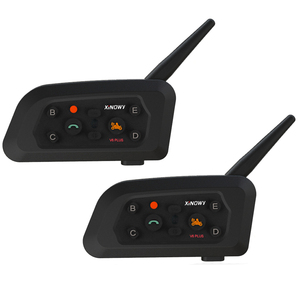 Paquete <span class=keywords><strong>doble</strong></span> XiNOWY V6 PLUS Casco de motocicleta Auriculares Bluetooth <span class=keywords><strong>Intercomunicador</strong></span> 1200M Tipo-C BT Interphone Comunicador Impermeable MP3 - Product Image 1