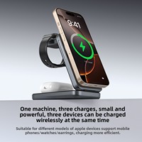 Nouveauté Chargeur sans fil magnétique pliable 3 en 1 15W Charge rapide Convient aux téléphones Multifonctionnel