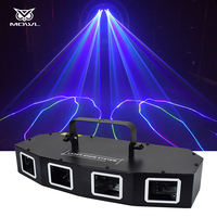 Lumières laser d'animation couleur pleine avec contrôle sonore DMX512, 4 trous de ligne sectorielle, pour scène et bar
