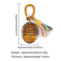 Porte-clés en pierre de palmier en cristal naturel, pendentif en agate gravée pour la pleine conscience, breloque créative pour sac et décoration à suspendre au tableau de bord de la voiture