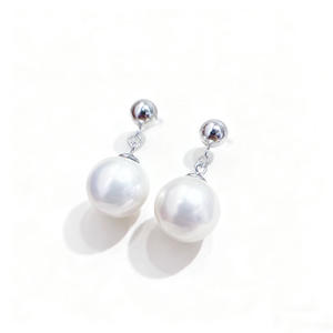 22680 DIY <b>Pearl</b> Accessories S925 <b>Silver</b> <b>Earrings</b> with 5mm Round Beads and 9-15mm Beads Elegant Round Bead <b>Earrings</b> - Product Image 5