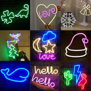 Vente flash Articles de fête Lumière LED de nuit avec alimentation USB Enseignes lumineuses néon pour décoration murale Mariage Anniversaire Fête Chambre Bar Boutique - Product Image 2